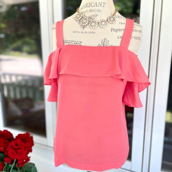 New Off-the-Shoulder JCREW Short-Sleeve Blouse - Picture 2 of 6